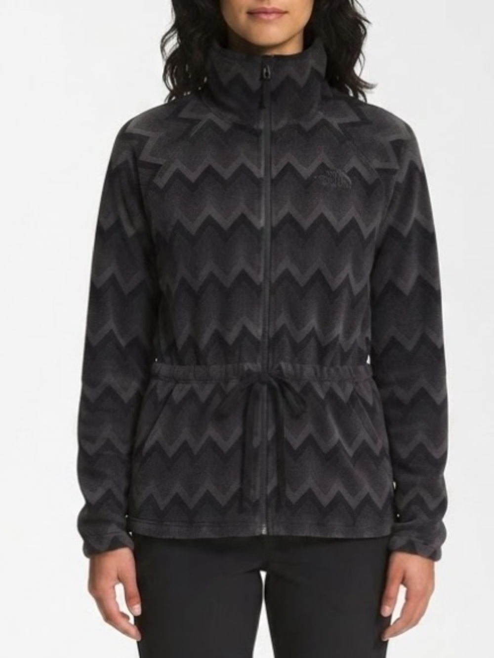 The North Face Women's Full Zip Chevron Charcoal Fleece Jacket Size M